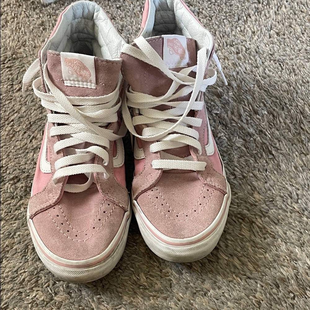 Vans Pink and White Skate Shoes